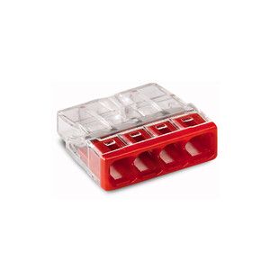 Szybkozłączka 4x0,5-2,5 mm2 przeźroczysty/czerwony compact
