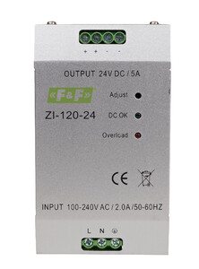 Zasilacz impulsowy 230VAC/24VDC 120W 5A ZI-120-24