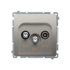 BASICm gniazdo p/t antenowe RTV-2 SAT BMZAR+SAT3.1-P2.01/29 satyna