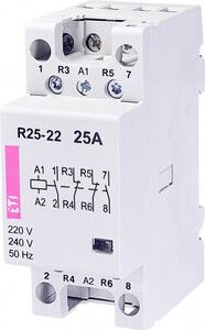 R 25-22 230V stycznik modułowy 25A 2 styki zwierne i rozwierne  (2 mod. 4 bieg.)