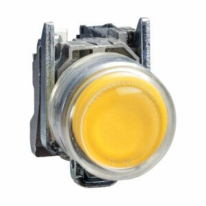 Przycisk okapturzony żółty bez oznaczenia LED 22-24V metalowy