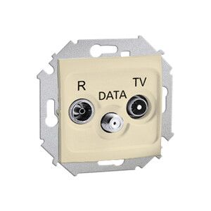 Gniazdo antenowe R-TV-DATA (moduł); beż