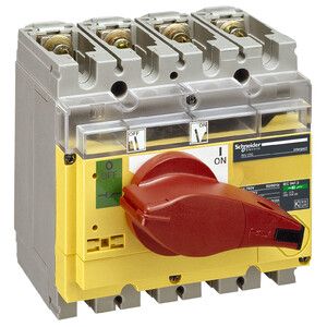 Rozłącznik mocy kompaktowy INV160 czerwono-żółty 160A 4P