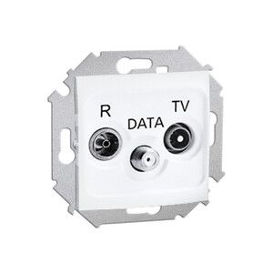 Gniazdo antenowe R-TV-DATA (moduł); biały